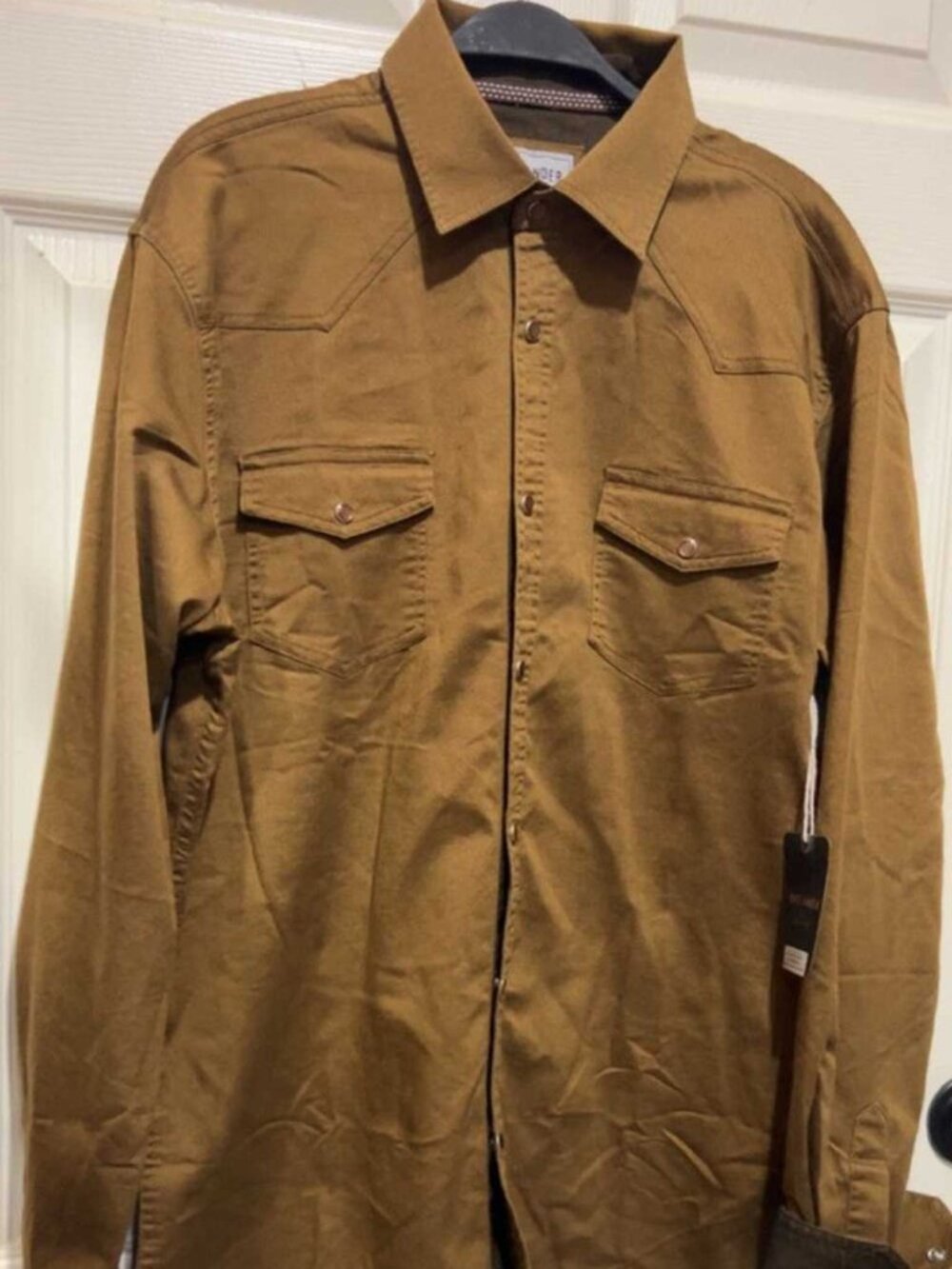Craft + Flow Outlander Button Down Long Sleeves Mocha Brown XL Men's